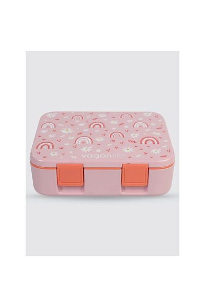 Uzspace Vgn-096 3 Compartment Food Container - Lunch Box 700 ml Pink