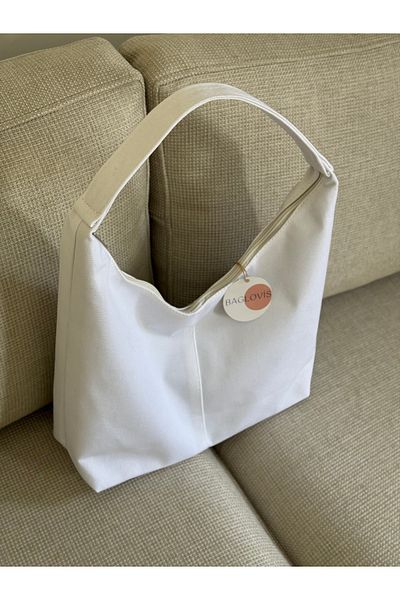 BAGLOVİS ΓΥΝΑΙΚΕΙΑ ΤΣΑΝΤΑ ώμου ΑΠΛΗ ΛΙΝΑ ΛΕΥΚΗ EN35 BOY25
