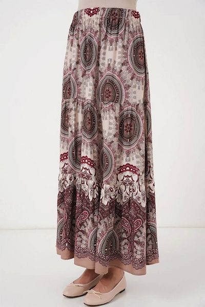 Silerra 1898 Patterned Long Skirt - Brown