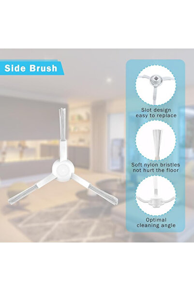 Xiaomi Σετ ανταλλακτικών 2 τεμαχίων πλαϊνής βούρτσας συμβατό με Mi Robot Vacuum 1c-2c