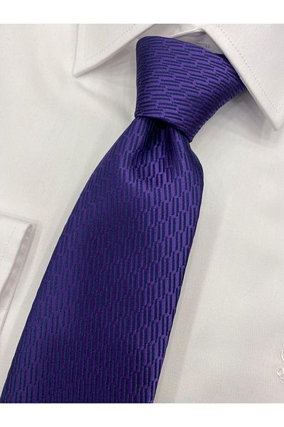 Pierre Cardin Pi̇erre Cardi̇n Woven Fabric Patterned Purple Tie
