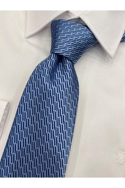 Pierre Cardin Pi̇erre Cardi̇n Woven Fabric Patterned Blue Navy Blue Tie