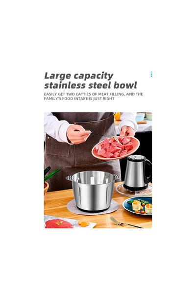 Generic Jongo Electric 2L Multi Function Stainless Steel Kitchen Food Processor for Meat Vegetables Chopper