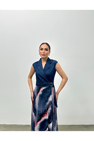 Marjinal Jachetă cu guler din șifon și curea, rochie modernă și din denim