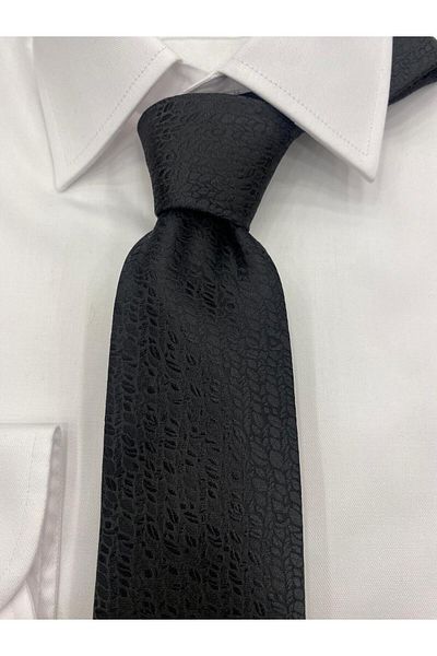Pierre Cardin Pi̇erre Cardi̇n Woven Fabric Patterned Black Tie