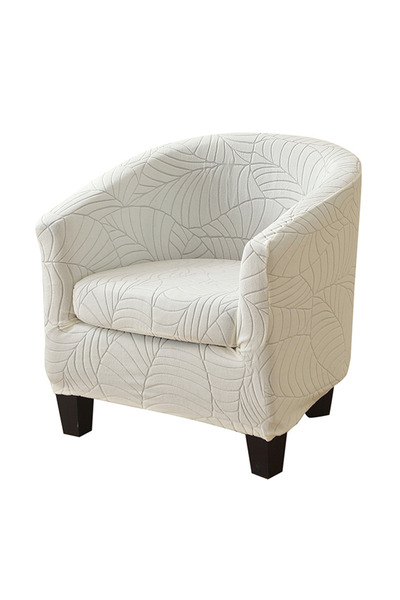 Choice غطاء كرسي بذراعين من قماش الجاكار باللون البيج والأبيض، أغطية كراسي بل...