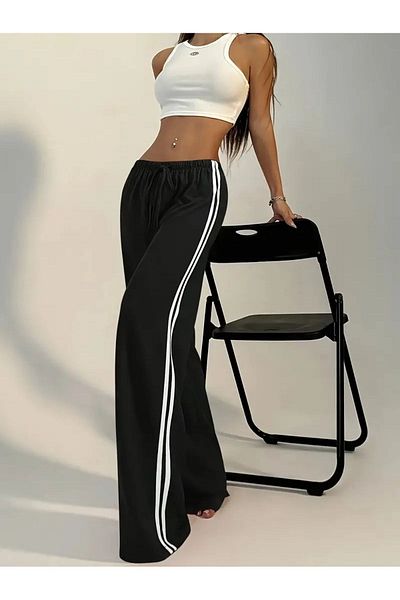 EDVESS Double Striped Detail Sweatpants Trousers