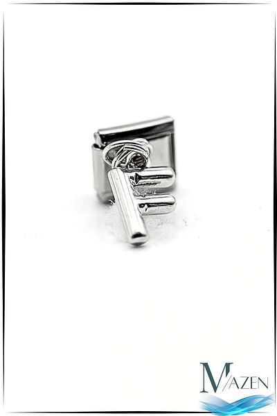 MAZEN F Letter Hanging Steel Curved Letter Charm – Compatible with Italian Bracelets