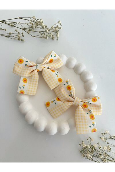 baume clothes Girl's Yellow Bow Buckle Set