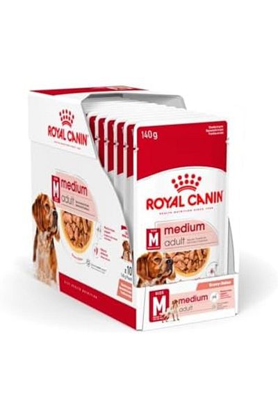 Royal Canin SHN Medium Adult Wet Food Pouches Box of 10 x 140 g Size Health Nutrition Dog