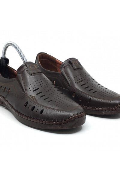 CATELLİ 100% Leather Orthopedic Men's Summer Comfortable Daily Perforated Sandal Shoes 40-45