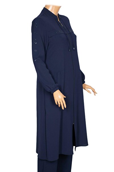 Hermevsim Hesna Γυναικείο Hüma Υφαντό Crepe Αξεσουάρ Araboy Navy Blue Ferace