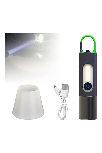 MACON Zoomable LED Flashlight High Lumens LED Rechargeable Tactical Laser Flashlight 4 Modes Light