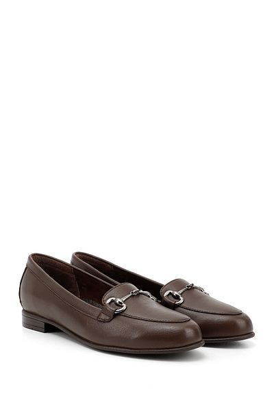 GÖNDERİ(R) Women / Girls Brown Antique Genuine Leather Buckle Ballerinas