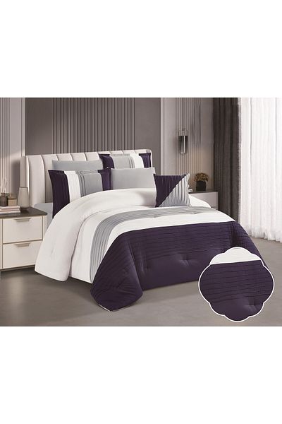 Red Rose Lunar Microfiber Bedspread for Two People, 7 Pieces