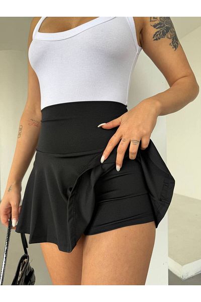 ILLE Fustă pantaloni scurți cu talie înaltă