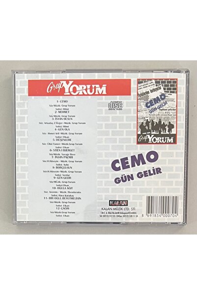 Plakevi İzmir Group Yorum Cemo Cd (Original 1994 Term Print Cd)