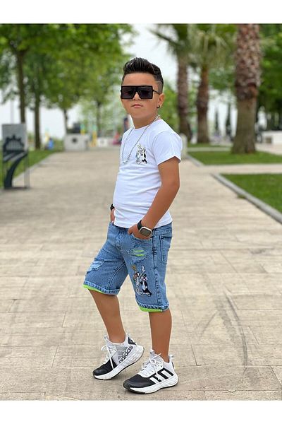 Çamur Kids Embroidery Embroidered Jeans Suit