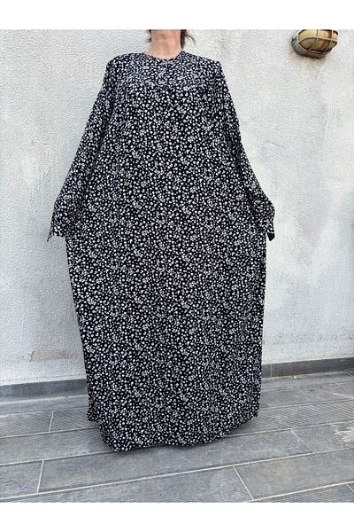 hoaryage Robadan Rochie de mamă cu mânecă lungă, 100% viscoză, cu flori de trandafir, rochie de rugăciune