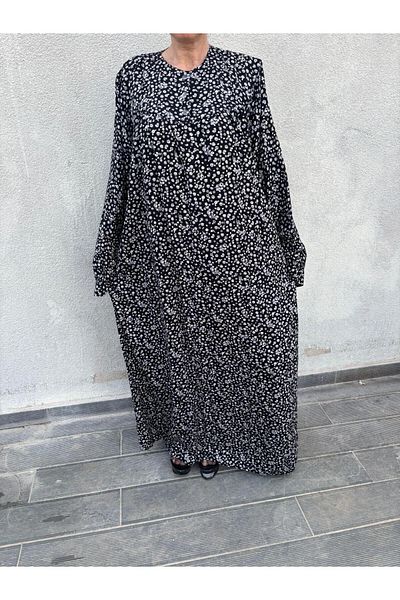 hoaryage Robadan Rochie de mamă cu mânecă lungă, 100% viscoză, cu flori de trandafir, rochie de rugăciune