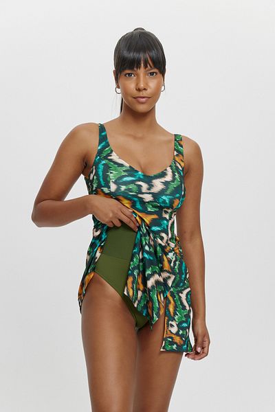 Louren M12030 Square Collar Dress Swimsuit