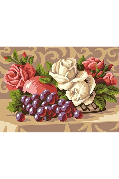 Goblen Atölyesi ورشة عمل تابلوه فواكه بدون إطار مقاس 40*50 سم
