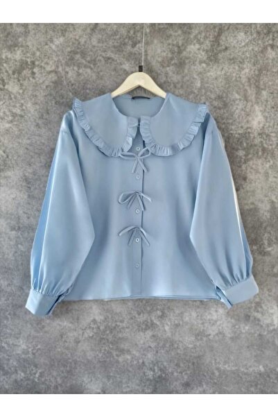 MODA Πουκάμισο με λαιμόκοψη με λεπτομέρεια φούστα