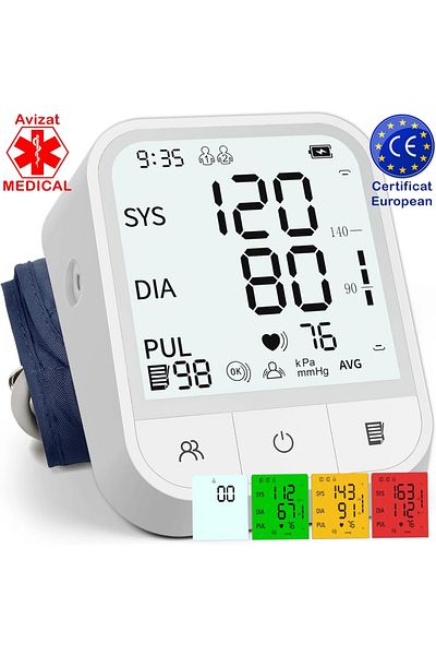 QuTek QUTEK™ Upper Arm Blood Pressure Monitor, LCD Display, Self-Measurement, Clinically Validated, Cuff 22-45cm