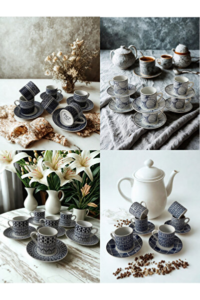 Paçi 6 Pieces Coffee Cup with Paci Frella Motif