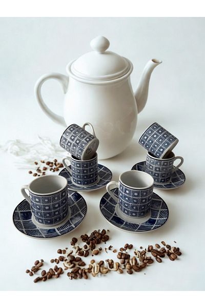Paçi 6 Pieces Coffee Cup with Paci Frella Motif