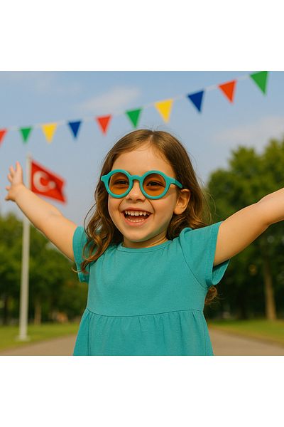 CHANCE GİFT Round Kids Sunglasses Unisex Eyewear Uv 400 Protection Polarized Ce Certified Trending Glasses