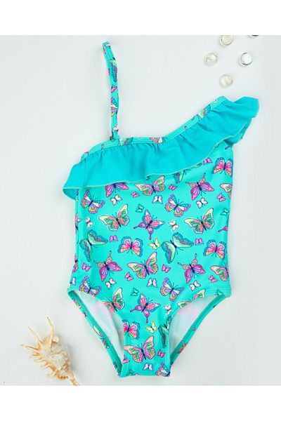 Intisimo Costum de baie, dintr-o bucată, pentru fete, albastru/multicolor - mărimea 6 12-18 luni