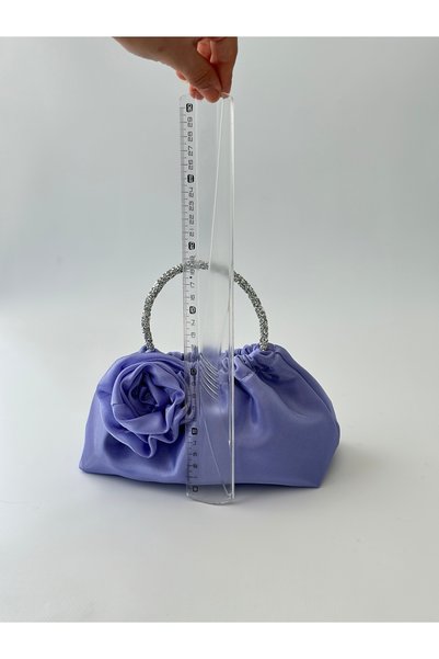posst bag Shiny Satin Rose Portfolio Evening Dress Handbag