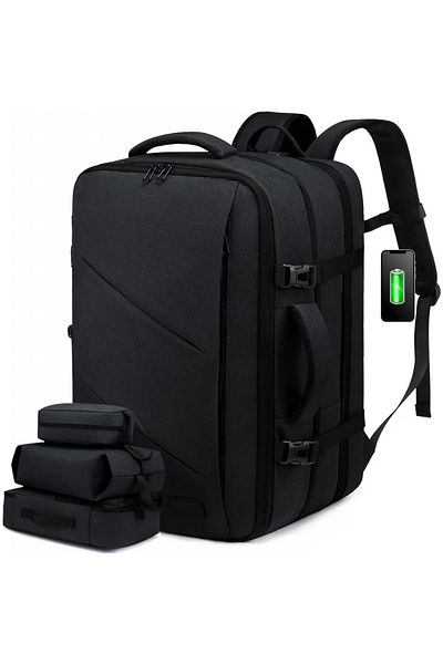 QuTek QuTek travel backpack, expandable up to 40L, flight luggage, suitable for laptops up to 17"