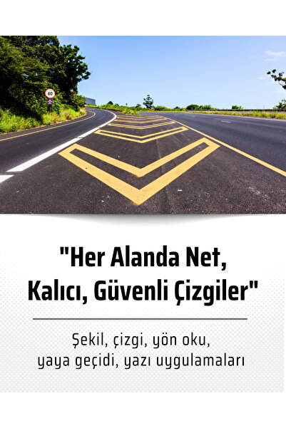 BARS Soğuk Döküm Kalın Yol Çizgi Boyası, Hızlı Kuruyan, Esnek Yapı, Termoplastik