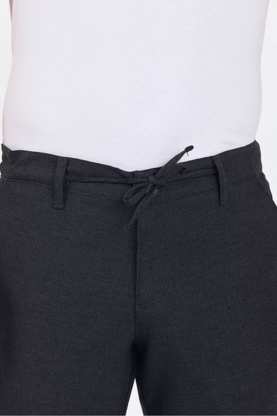 TheSeason Men's Anthracite Lycra Wrinkle-Free Lace-Up Comfort Fit Chino Trousers