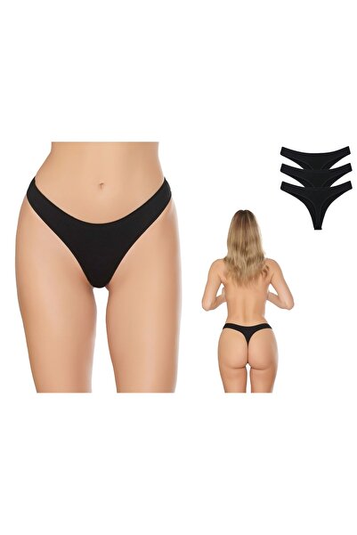 yeşil iç giyim Düz Penye Tanga 3'lü