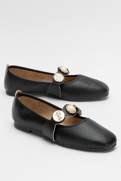 Liger Women's Accessory Strap Ballerina Shoes Black