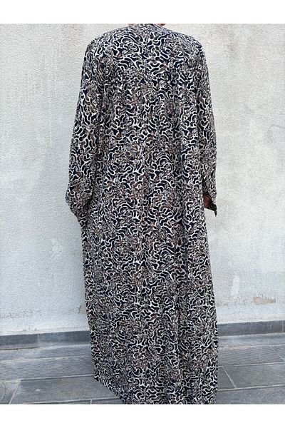 hoaryage Robadan Long Sleeve 100% Viscose Push Flower Mother Dress, Prayer Dress