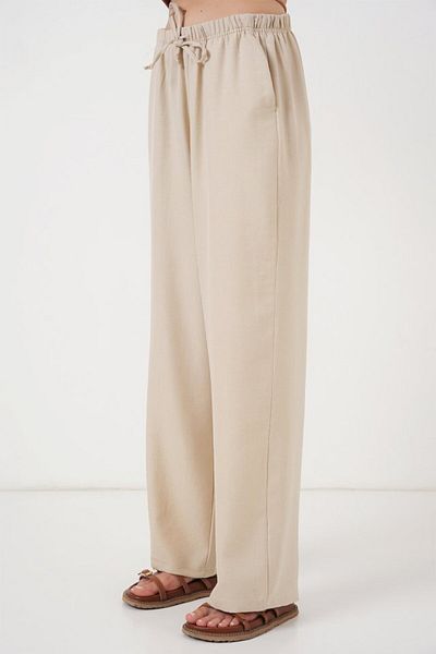 Viyamo Wide Leg Linen Trousers 6735 - Cream