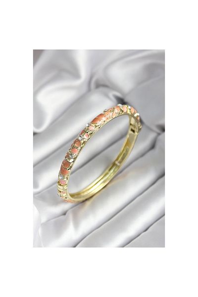 Findit Mineli Brass Puppy Mouth Flower Patterned Zircon Stone Gold Color Women's Handcuffs