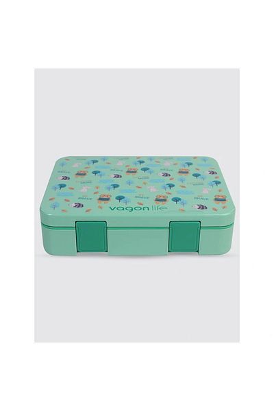 Uzspace Vgn-091 4 Compartment Food Container - Lunch Box 1300 ml Green
