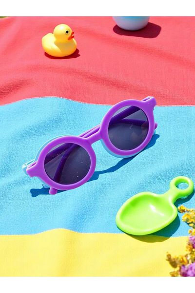 CHANCE GİFT Round Kids Sunglasses Unisex Eyewear Uv 400 Protection Polarized Ce Certified Trending Glasses
