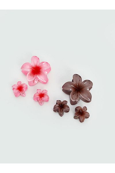 LC Waikiki Set de 3 catarame pentru femei cu figuri de flori mixte (S5)