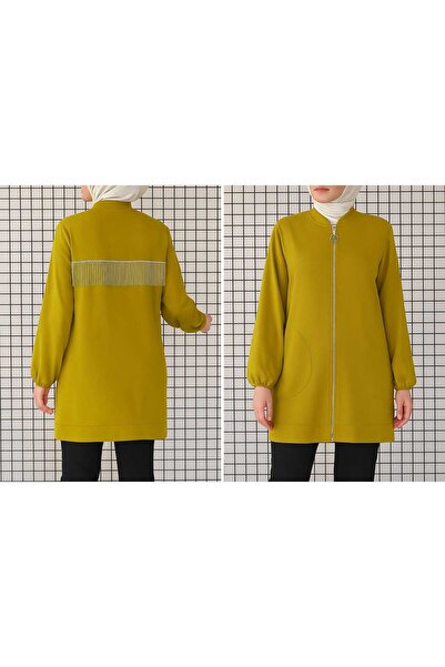 Armine Trend Yeni Sezon Modaayka Sırtı Taşlı Tunik-ceket Krep Kumaş 25dsb552