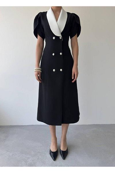 Albayrak Gelirr Reta Button Detailed Dress