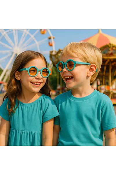 CHANCE GİFT Round Kids Sunglasses Unisex Eyewear Uv 400 Protection Polarized Ce Certified Trending Glasses