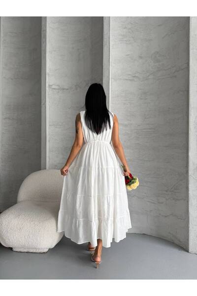 ILLE Φόρεμα με γιακά casual λινό