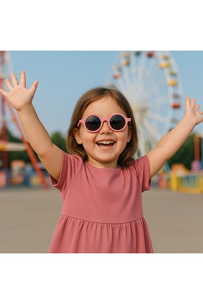CHANCE GİFT Round Kids Sunglasses Unisex Eyewear Uv 400 Protection Polarized Ce Certified Trending Glasses