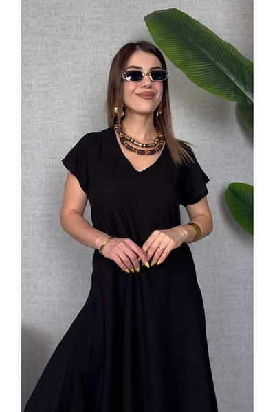 MRA Fashion Women's Short Sleeve V Neck Casual Maxi Length Dress
